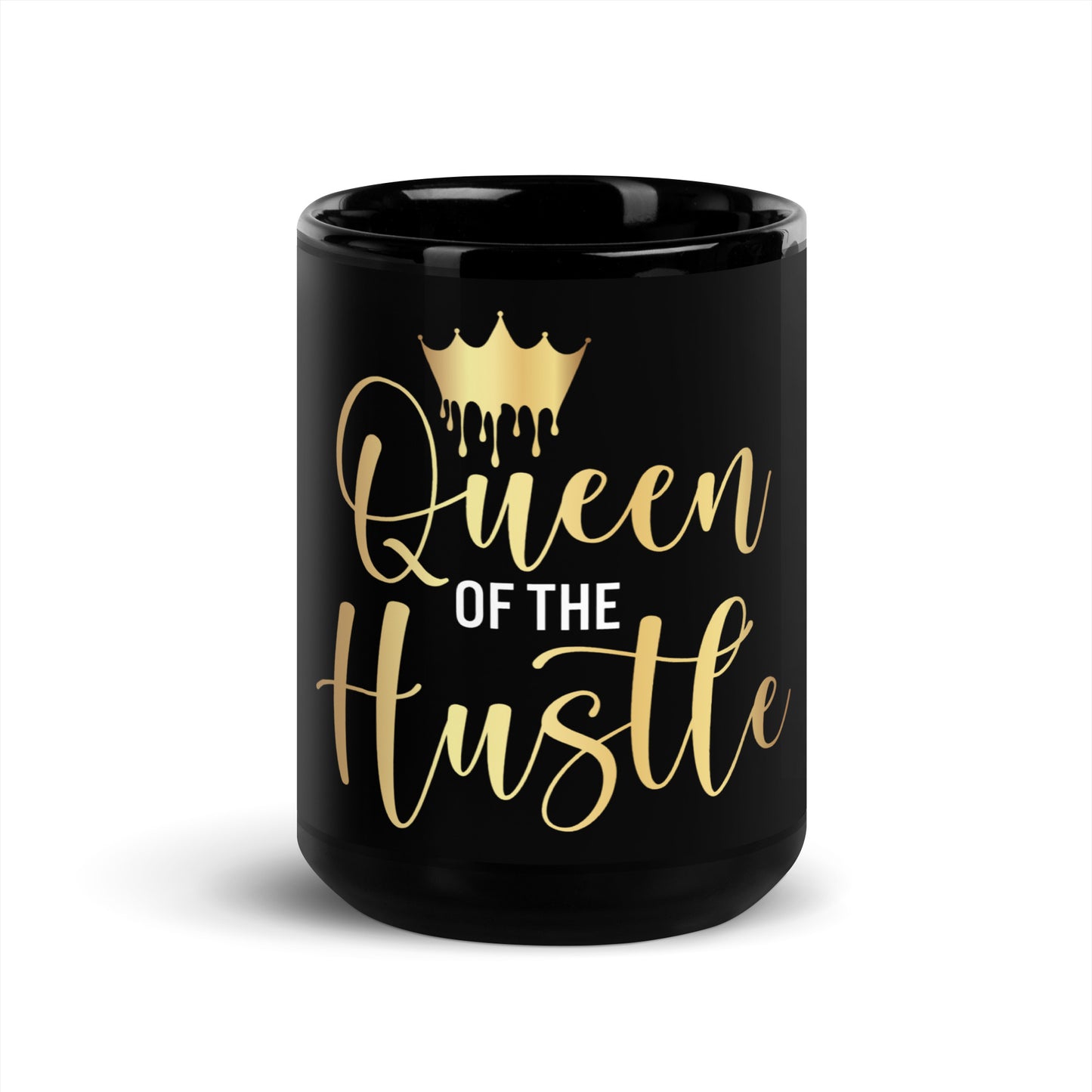 Queen of the Hustle Black Glossy Mug