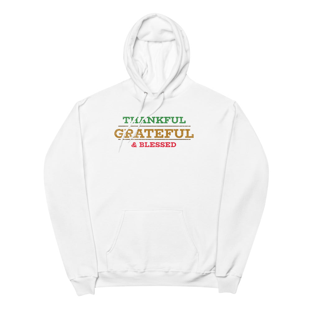 #Thankful Grateful and Blessed Unisex Fleece Hoodie