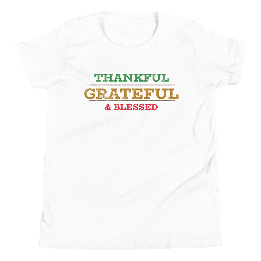 #Thankful Grateful and Blessed Youth T-Shirt