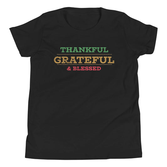 #Thankful Grateful and Blessed Youth T-Shirt